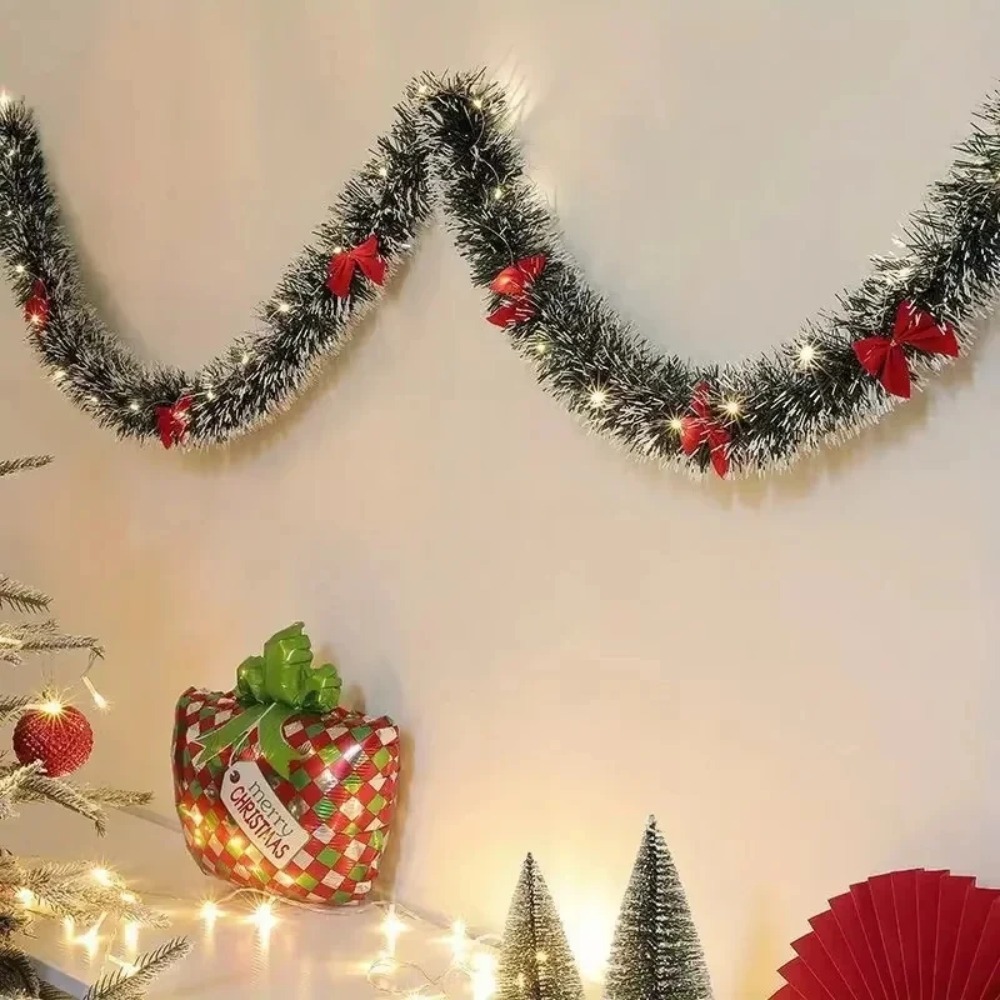 Tinsel Garland Decoration - Girlanda świąteczna z metalicznego sznurka, sztuczna