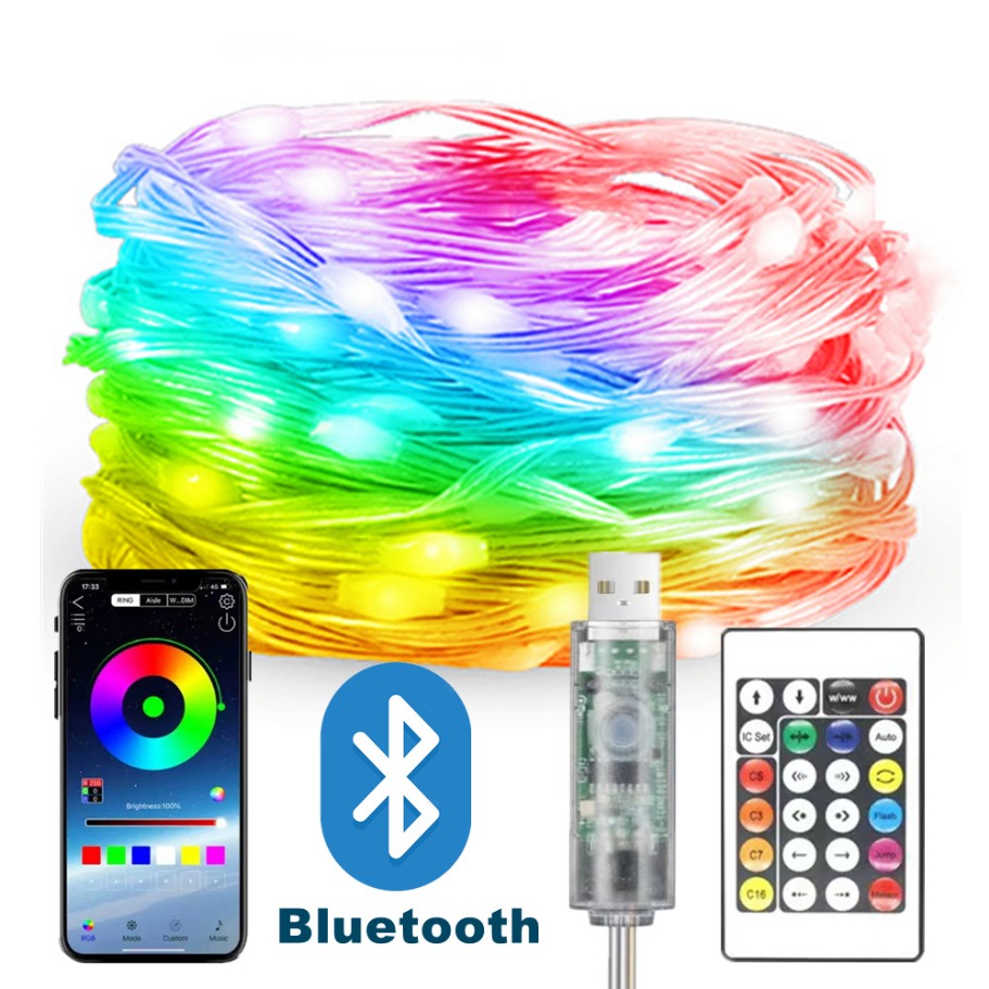Led Fairy String Lights - Lampki LED WS2812B Inteligentne Bluetooth Pilot