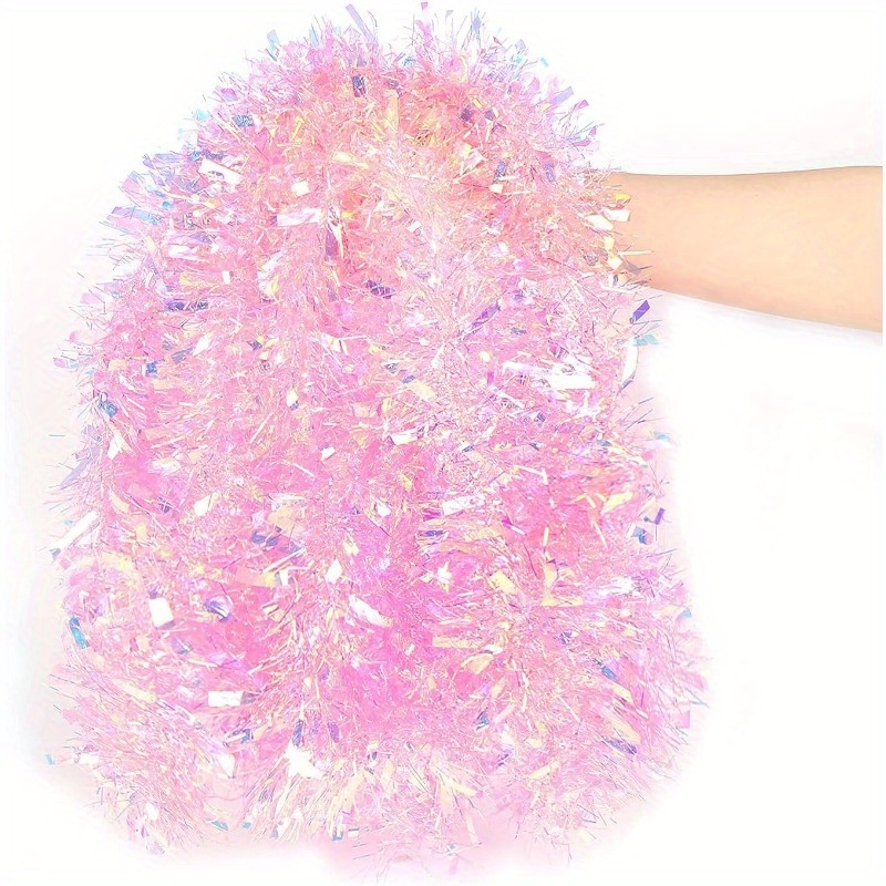 Tinsel Garland Decoration - Różowa girlanda świąteczna o długości 13