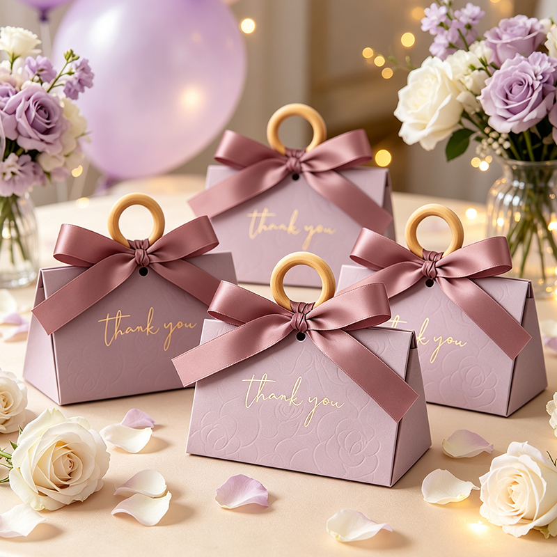 6/12 SZT. Eleganckie Drewniane – Ribbon Bow Gift recenzja i cena