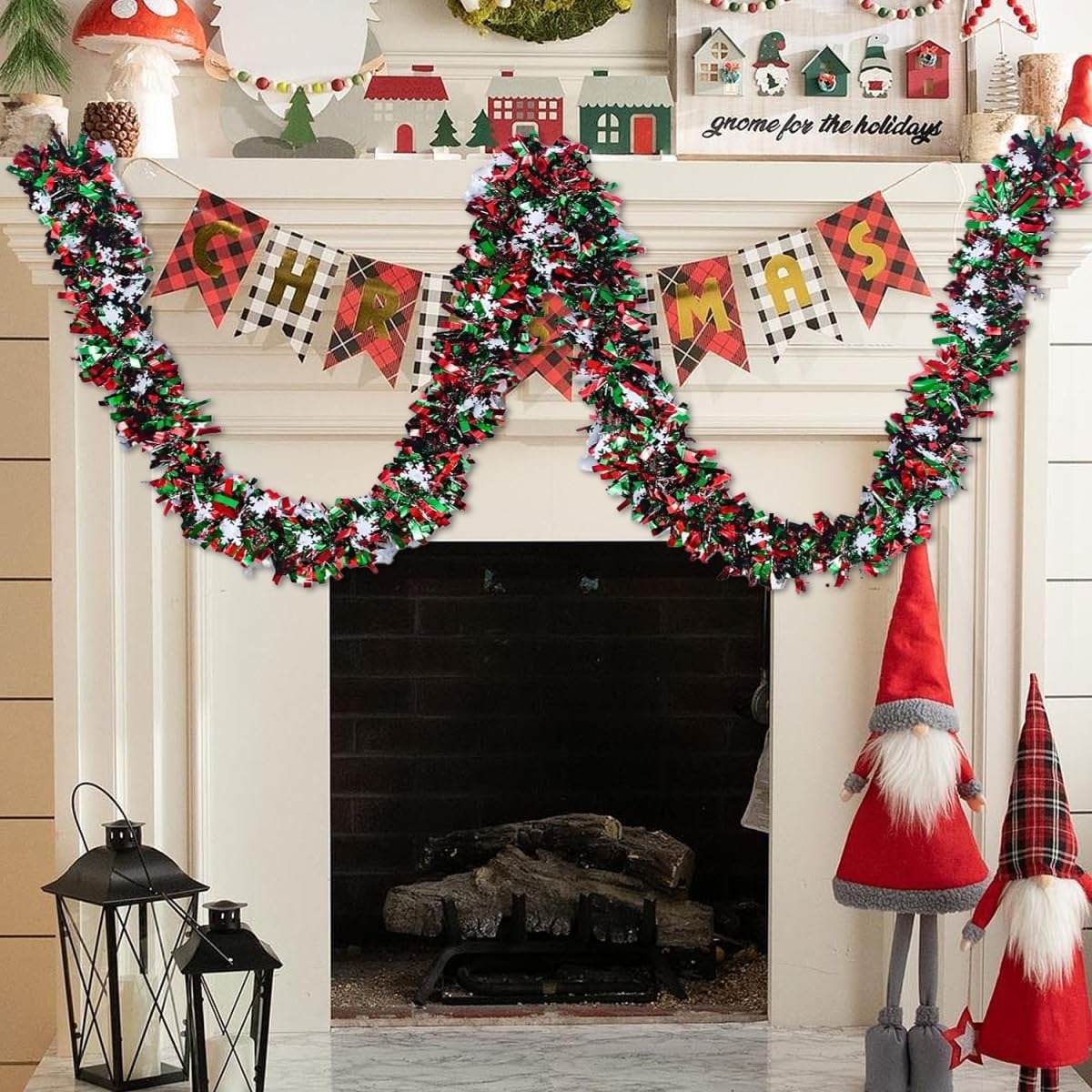 6,56 stopy (2 m) Zielono-Czerw – Tinsel Garland Decoration recenzja i cena